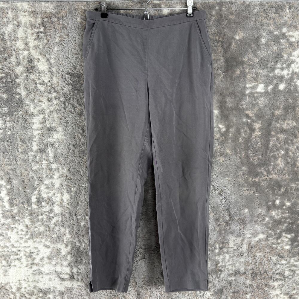 Eileen Fisher Size XS Flat Front Casual Pants Gray Straight Leg Pull On